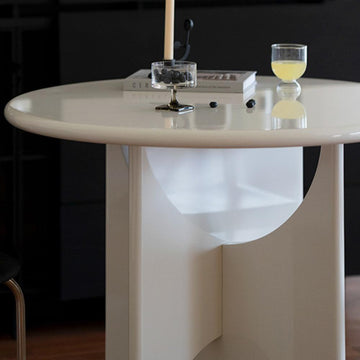 39" White Round Dining Table for 4 Seaters with Cross Base